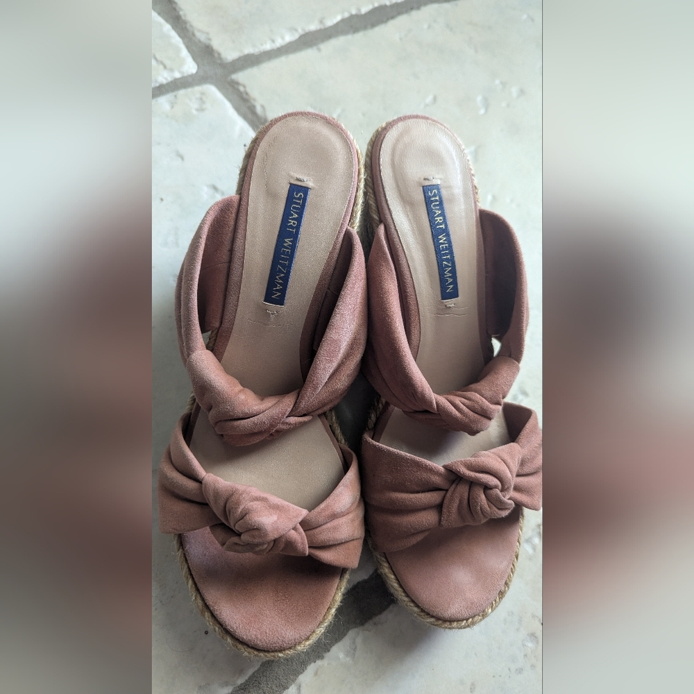 Stuart Weitzman Wedge Heels Dusty Pink - Picture 4 of 6